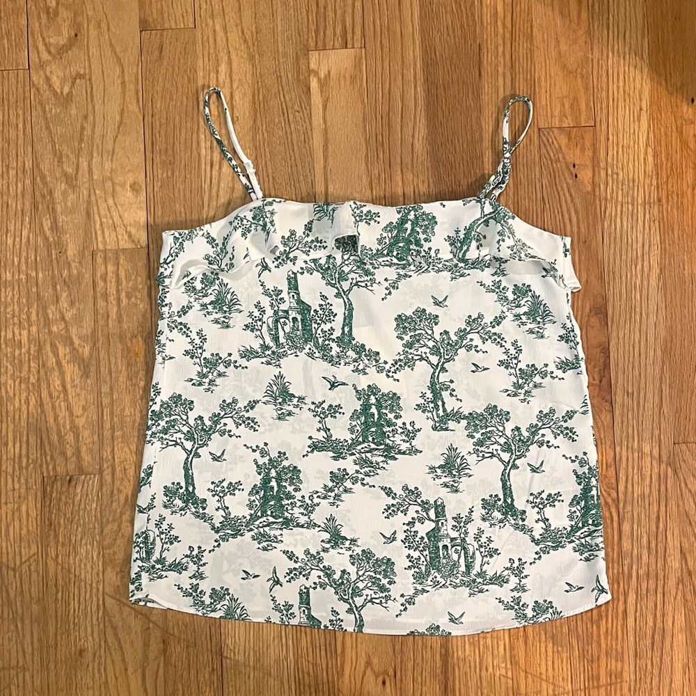 NWT H&M Green and White Patterned Camisole